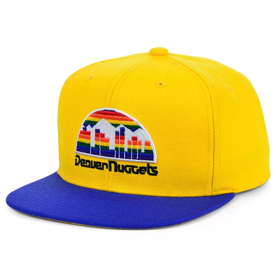 Men's Mitchell & Ness NBA Core Basic Snapback Hwc NUGGets - Gold-Royal
