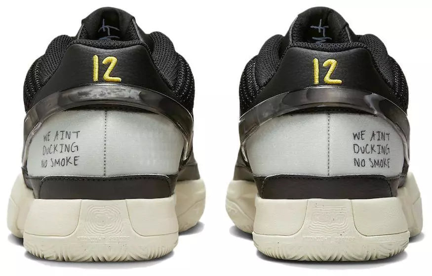 Nike Men's Ja 1 "Fly" - Black/Light Silver-Coconut Milk "We Ain'T Ducking No Smoke" Sneakers