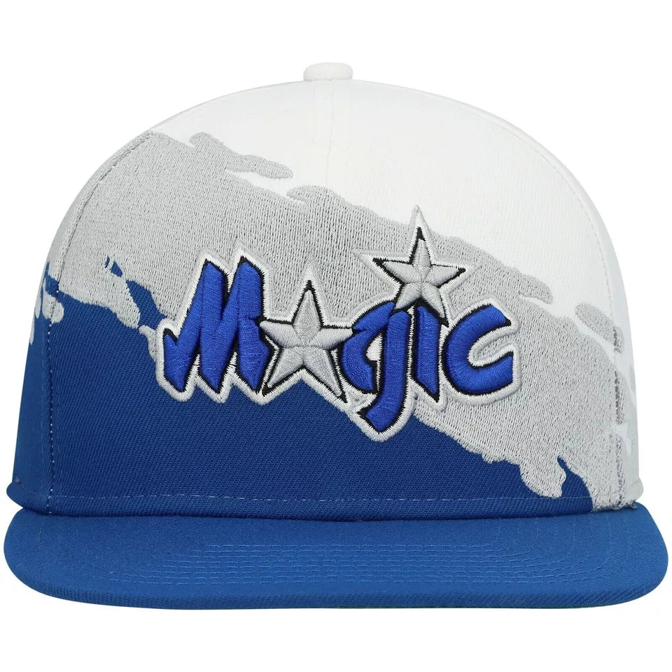 Men's Mitchell & Ness NBA Paintbrush Snapback Hwc Magic - White-Royal
