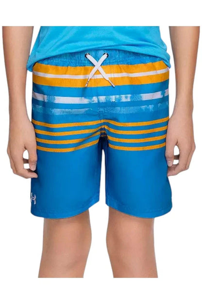 Under Armour Youth Boys' Ripple Stripe Volley Swim Trunks - Viral Blue