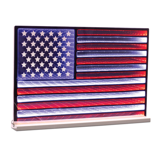 Melrose International American Flag Ekko Light Display 23"L