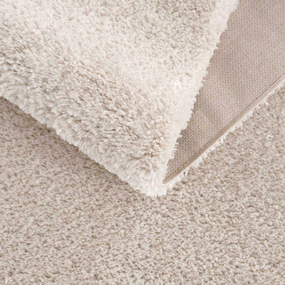 Velora Light Beige Wavy Abstract Modern Minimalist Polyester Machine Woven Area Rug - Clearance