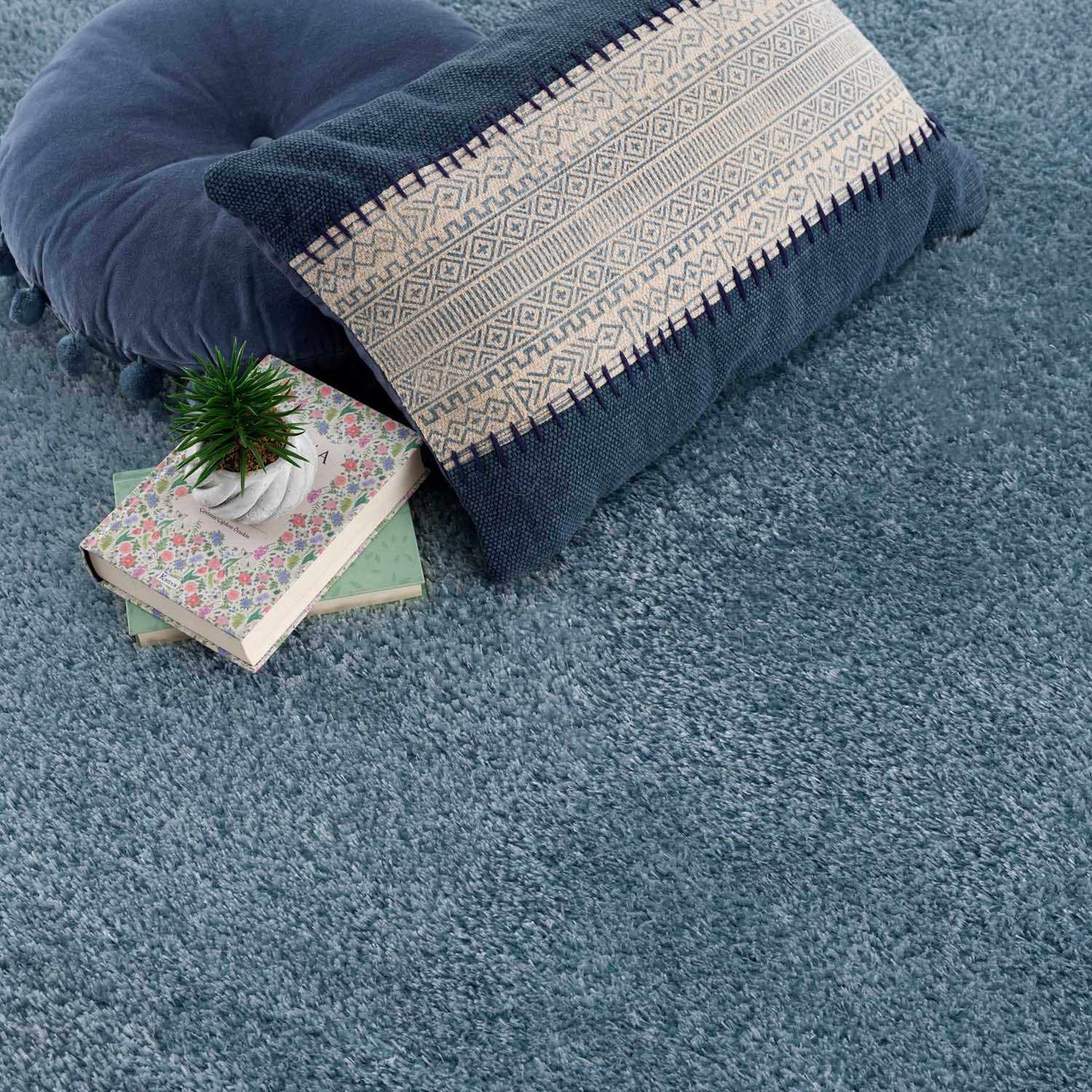 Heavenly Solid Blue Plush Rug - Clearance