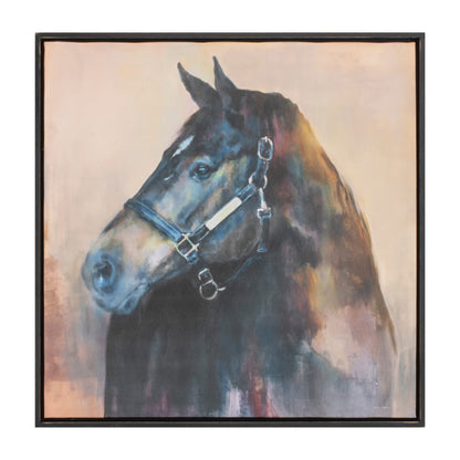 Melrose International Framed Horse Canvas Art 24"SQ