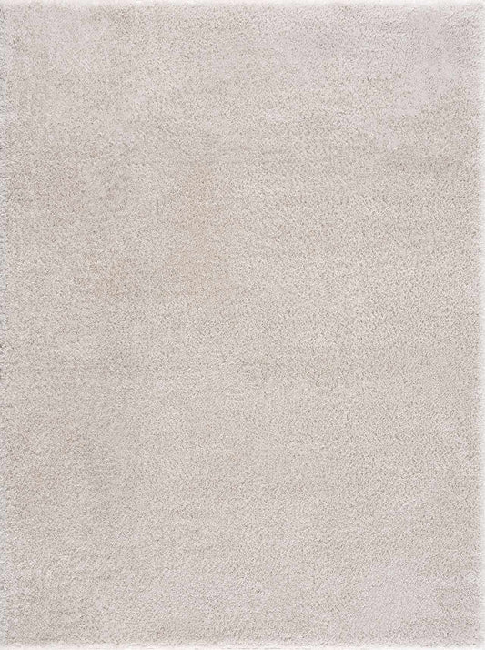 Velora Light Beige Wavy Abstract Modern Minimalist Polyester Machine Woven Area Rug - Clearance