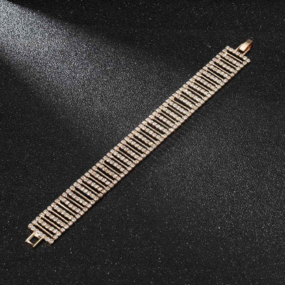 Cubic Zirconia & Goldtone Prong Bracelet