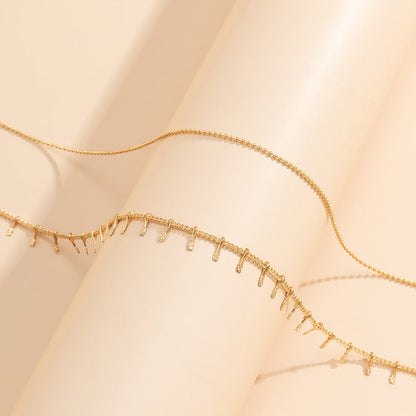 Goldtone Spike & Chain Necklace Set