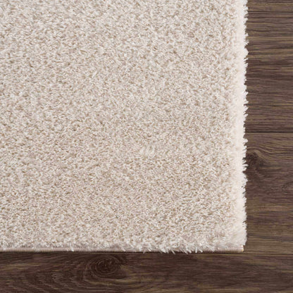Velora Light Beige Wavy Abstract Modern Minimalist Polyester Machine Woven Area Rug - Clearance