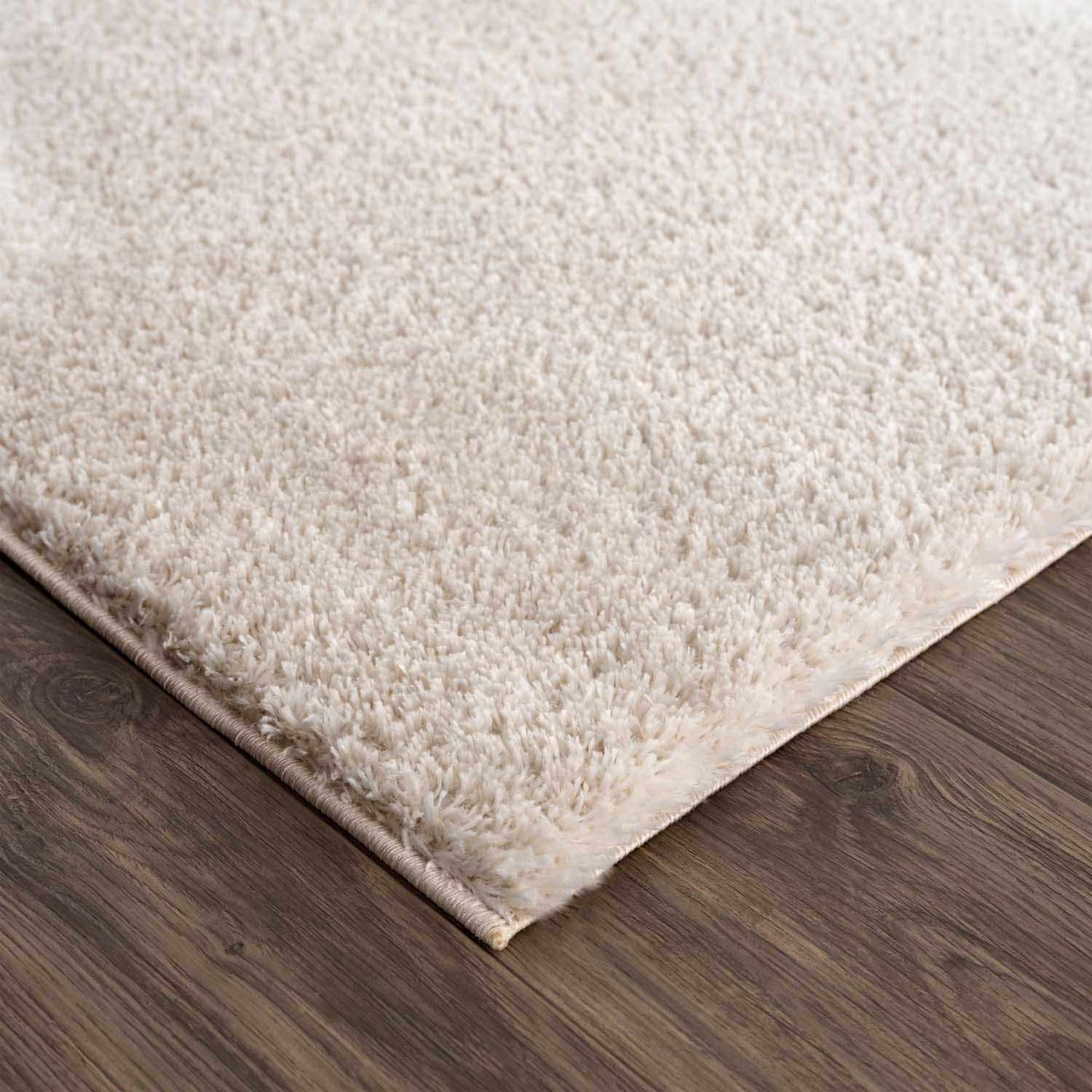 Velora Light Beige Wavy Abstract Modern Minimalist Polyester Machine Woven Area Rug - Clearance