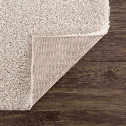 Velora Light Beige Wavy Abstract Modern Minimalist Polyester Machine Woven Area Rug - Clearance