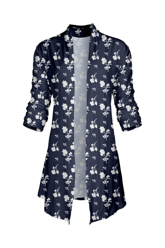 Navy White Floral-