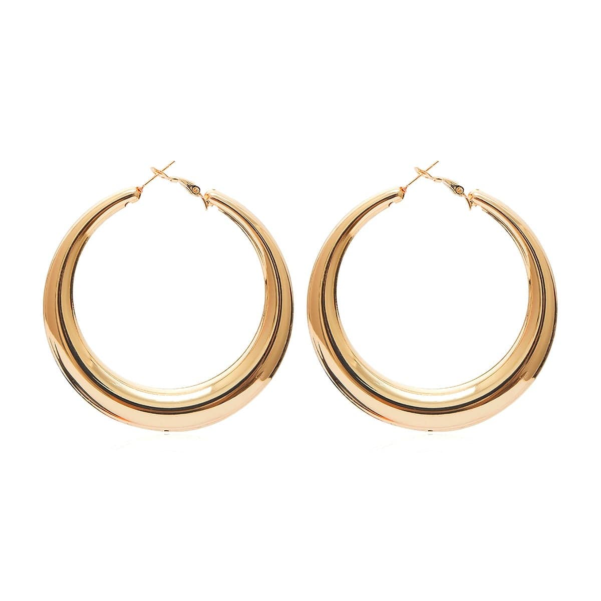 Goldtone Smooth Hoop Earrings
