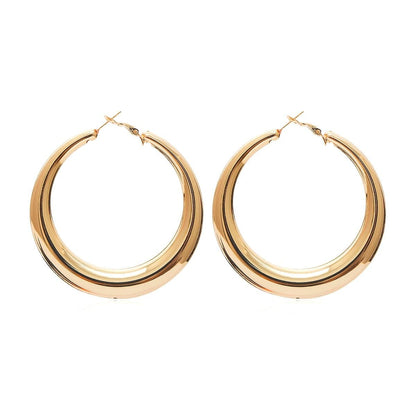 Goldtone Smooth Hoop Earrings