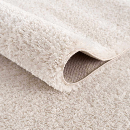 Velora Light Beige Wavy Abstract Modern Minimalist Polyester Machine Woven Area Rug - Clearance