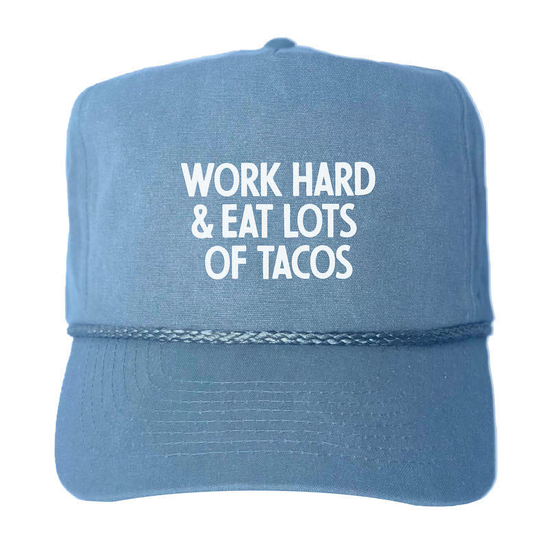 Frankie Jean Work Hard & Eat Lots Of Tacos Canvas Trucker