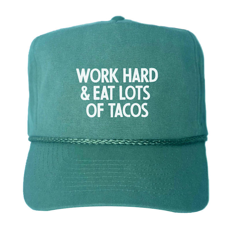 Frankie Jean Work Hard & Eat Lots Of Tacos Canvas Trucker