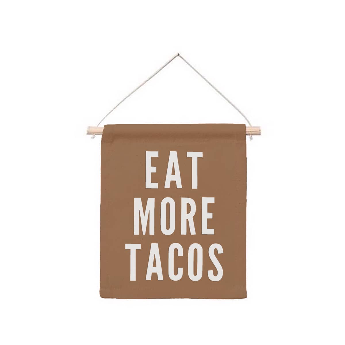 Frankie Jean Eat More Tacos Hanging Canvas Banner