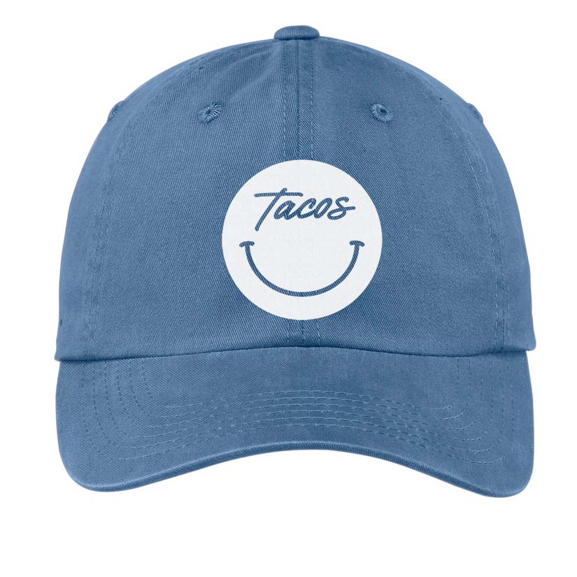 Frankie Jean Tacos Cursive Smile Baseball Cap