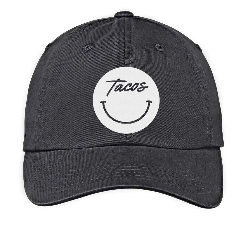 Frankie Jean Tacos Cursive Smile Baseball Cap