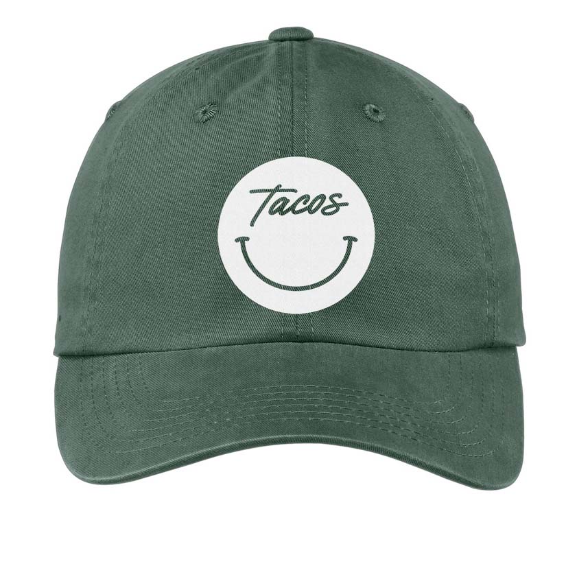 Frankie Jean Tacos Cursive Smile Baseball Cap