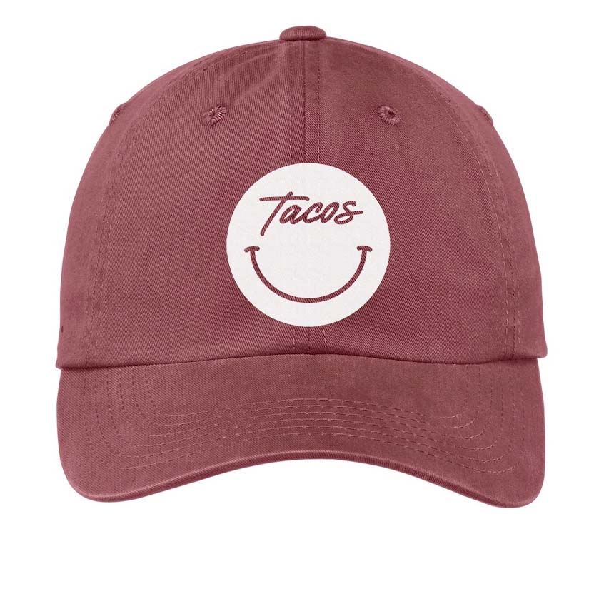 Frankie Jean Tacos Cursive Smile Baseball Cap