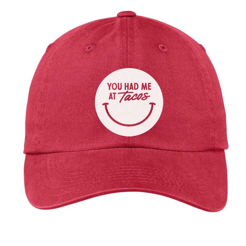 Frankie Jean You Had Me At Tacos Smile Baseball Cap
