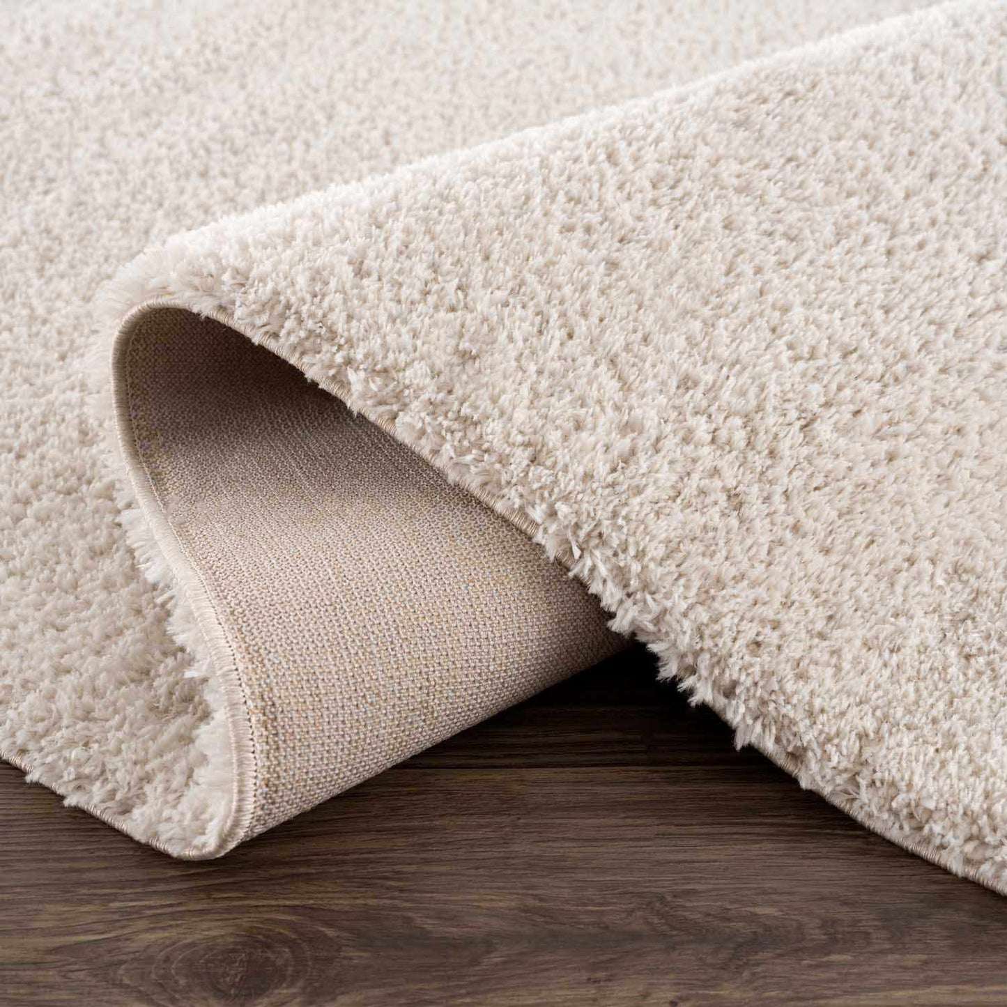 Velora Light Beige Wavy Abstract Modern Minimalist Polyester Machine Woven Area Rug - Clearance