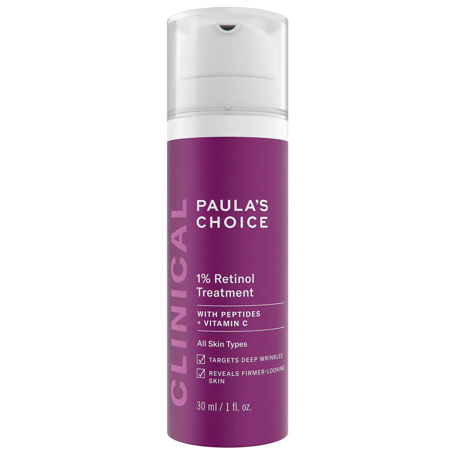 CLINICAL Anti-Aging 1% Retinol Treatment: Wrinkle Reduction, Skin Firming, & Pore Minimizing Cream with Peptides & Vitamin C