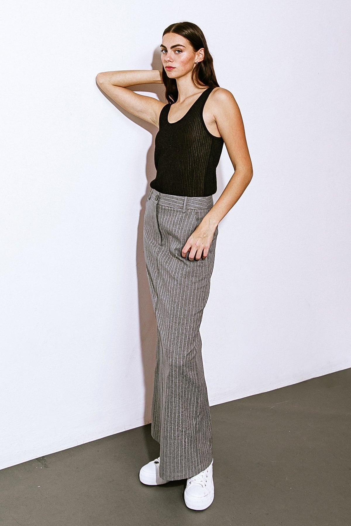 Get to the Point Woven Midi Skirt