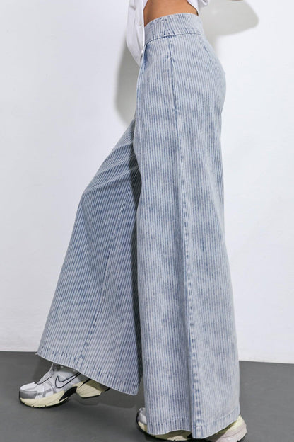 Play My Way Striped Denim Pants