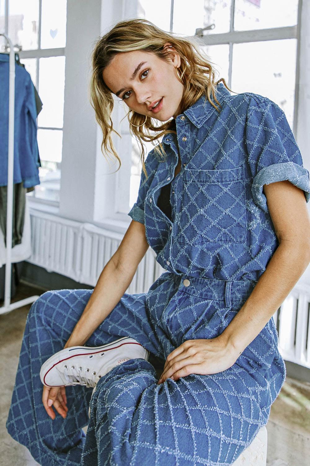 It's a Secret Denim Top
