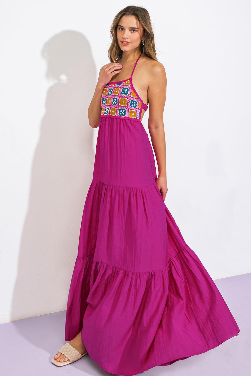 After Party Woven Midi Dress