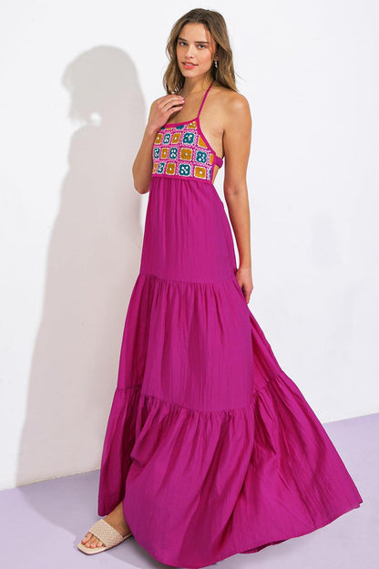 After Party Woven Midi Dress
