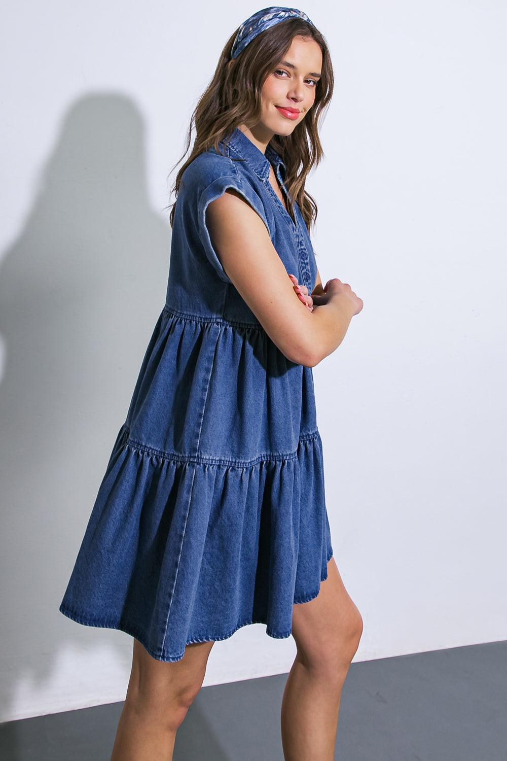 Just the Beginning Twill Mini Dress
