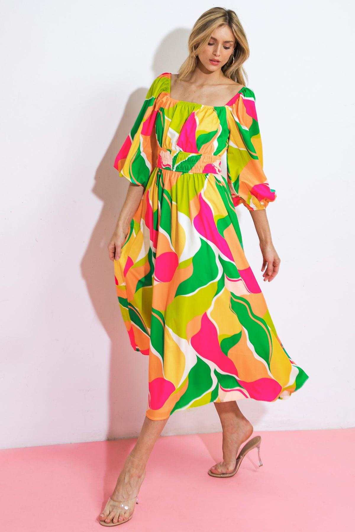 A Second Thought Woven Midi Dress