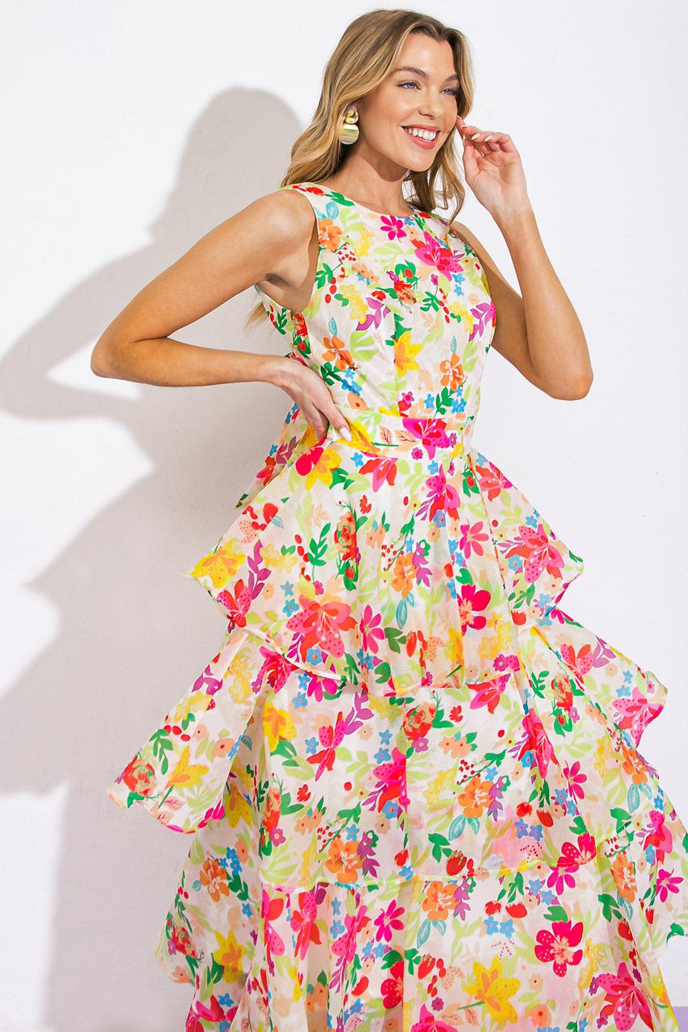 Del Rey High Rise Woven Maxi Dress