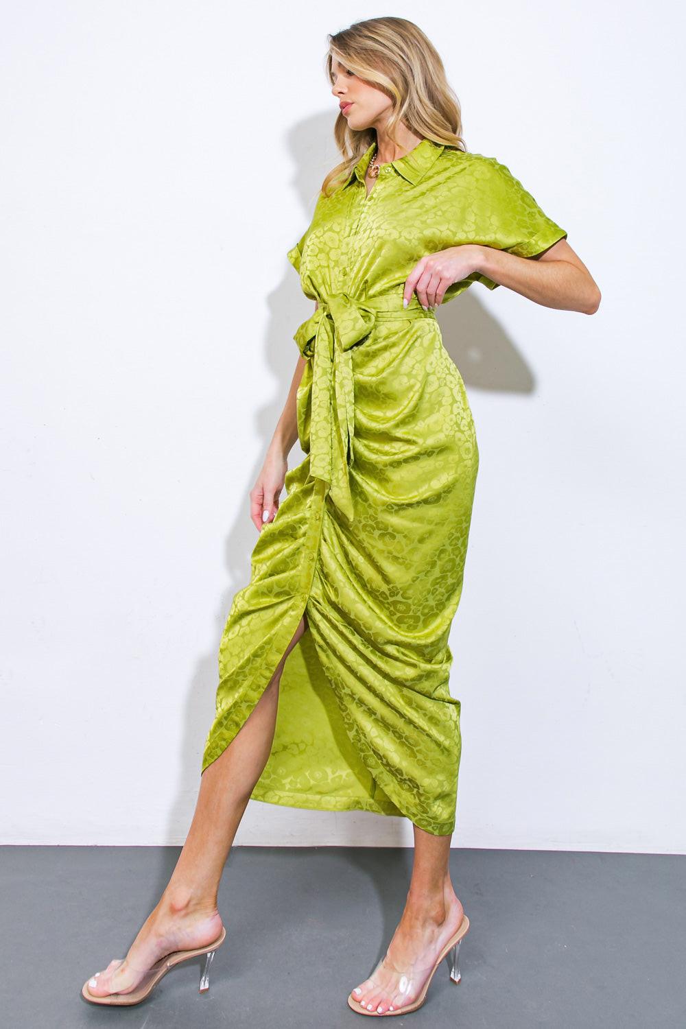 Coming to My Senses Woven Satin Midi Dress