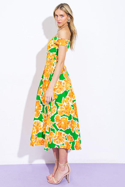 Where I Want to Be Twill Midi Dress