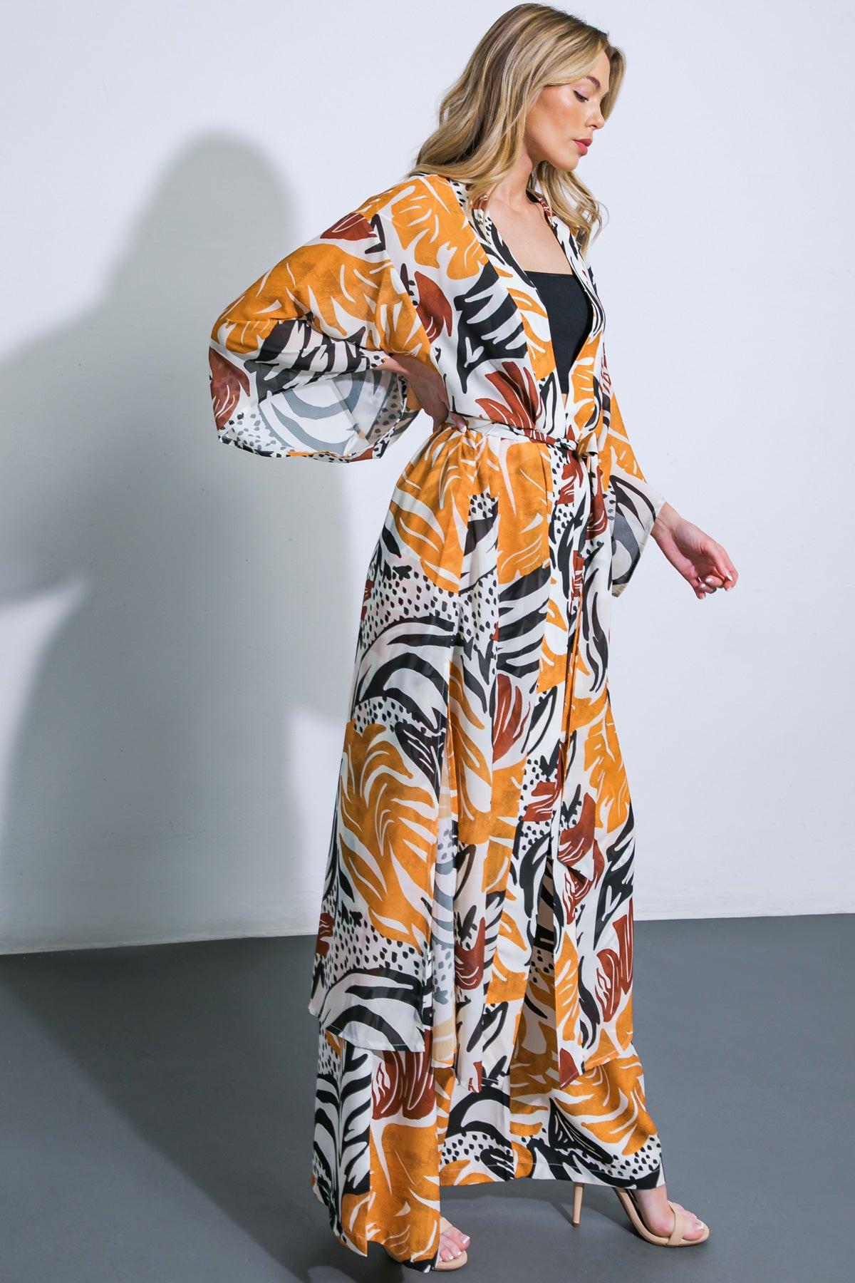 Where the Wind Woven Midi Kimono