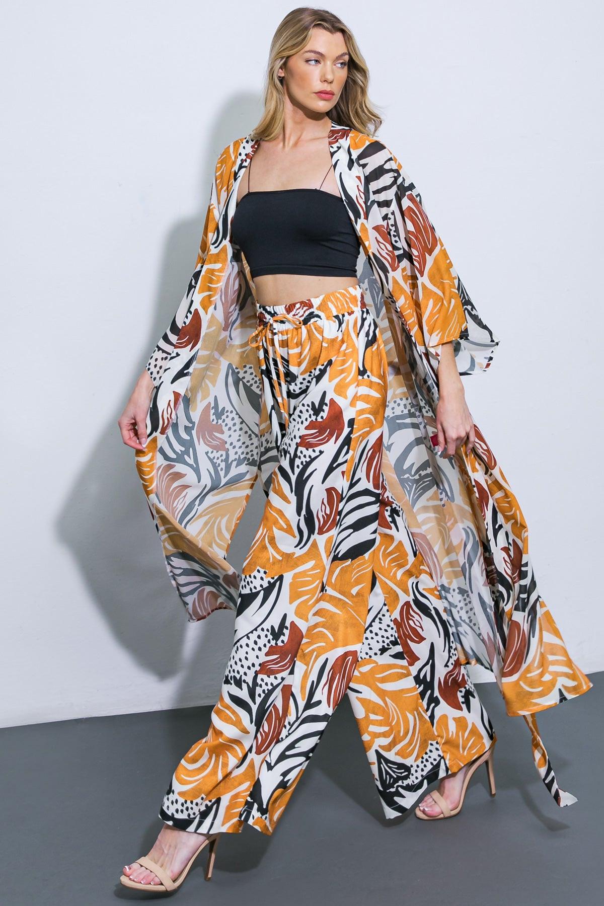 Where the Wind Woven Midi Kimono