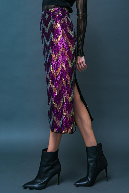 Be Happy Friend Sequin Midi Skirt