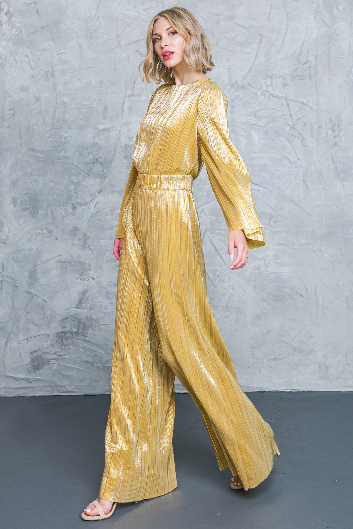 Dare to Dazzle Plisse Jumpsuit