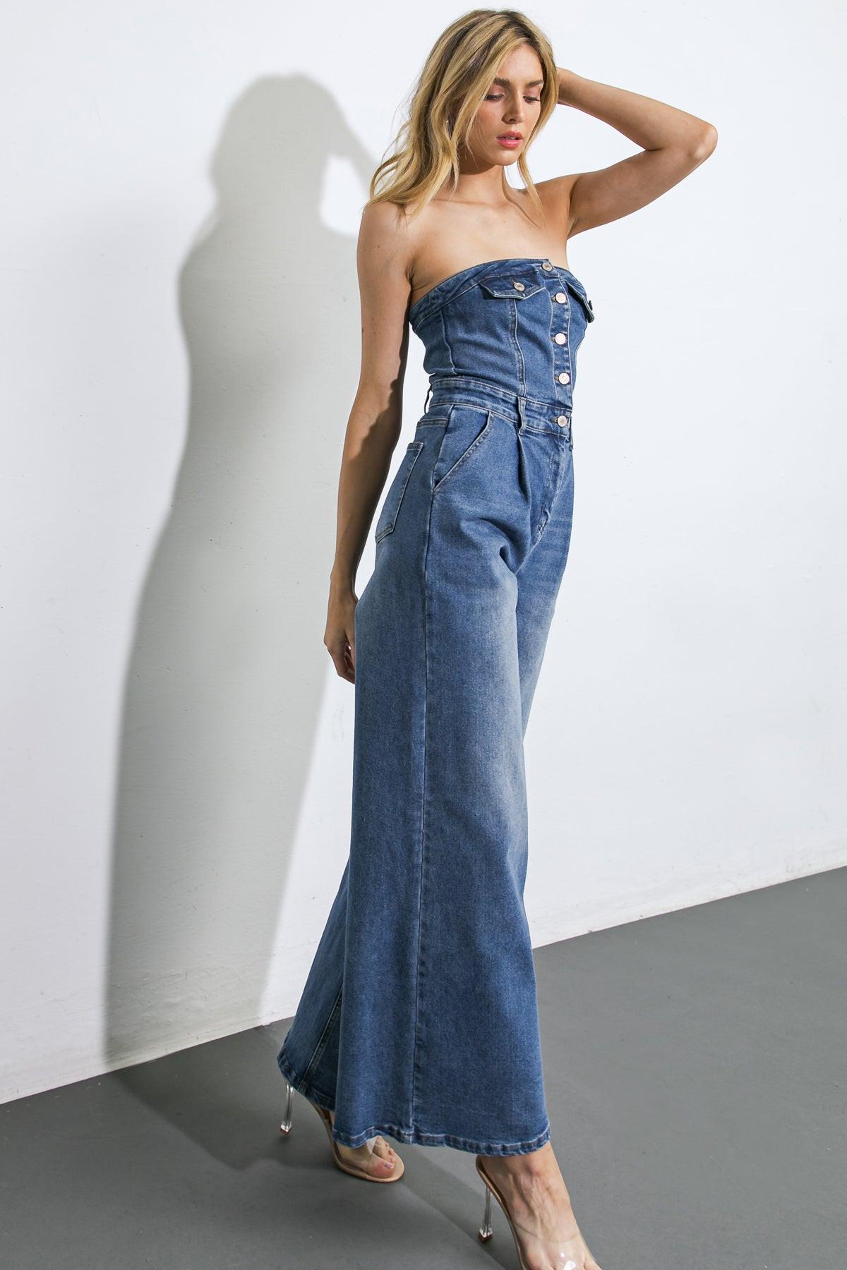 Sky Full of Stars Denim Jumpsuit