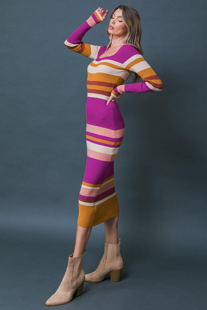 Evening of Elegance Sweater Midi Dress