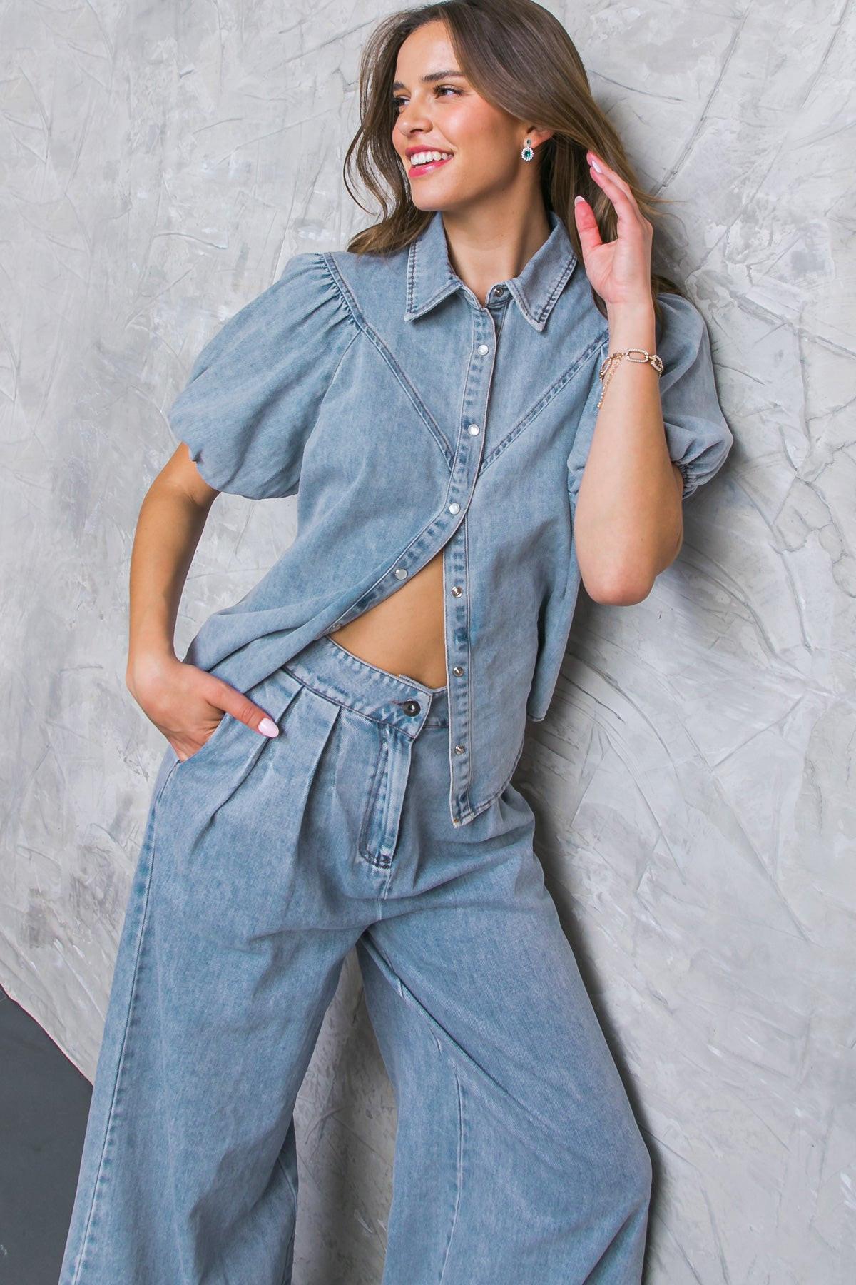 Be My Baby Acid Washed Top