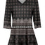 Grey and Black Bohemian Border Print