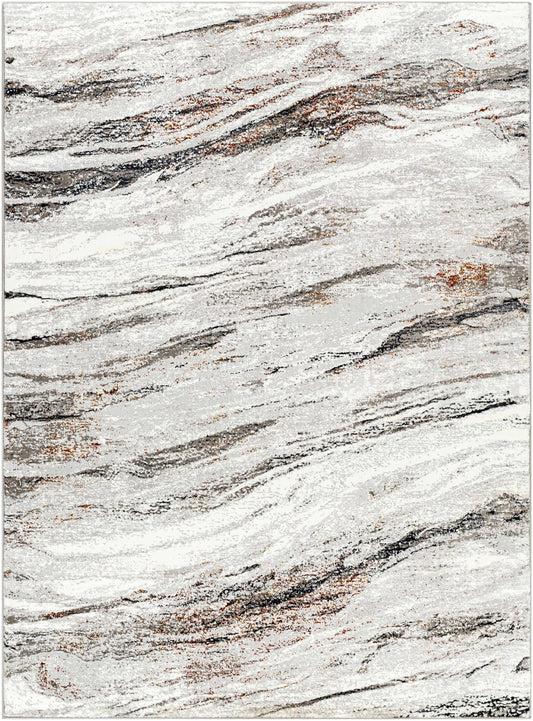 Glain Gray & Brown Marble Area Rug - Clearance