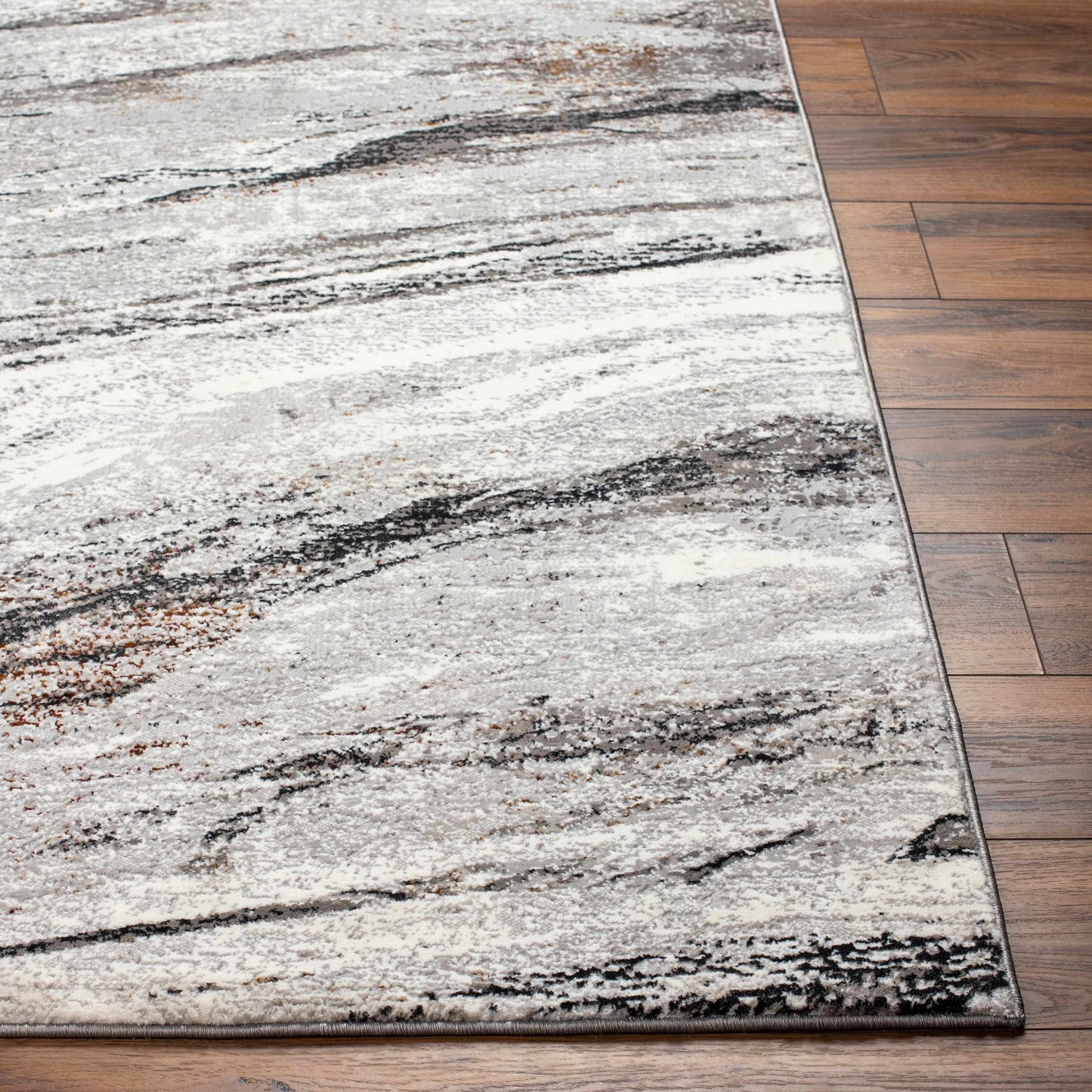 Glain Gray & Brown Marble Area Rug - Clearance