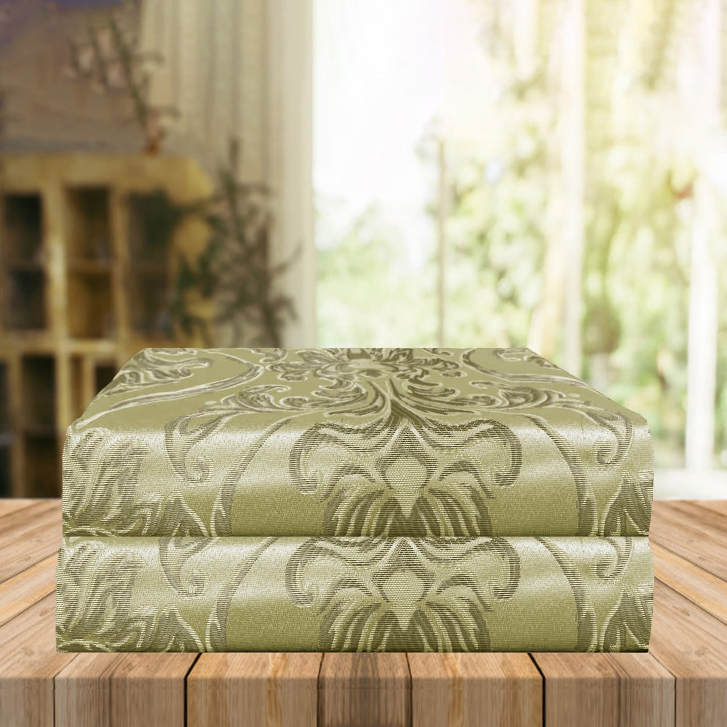 Elegant Comfort Set of 2 Penelope Jacquard Look Curtain Panels - 54" W x 84" L