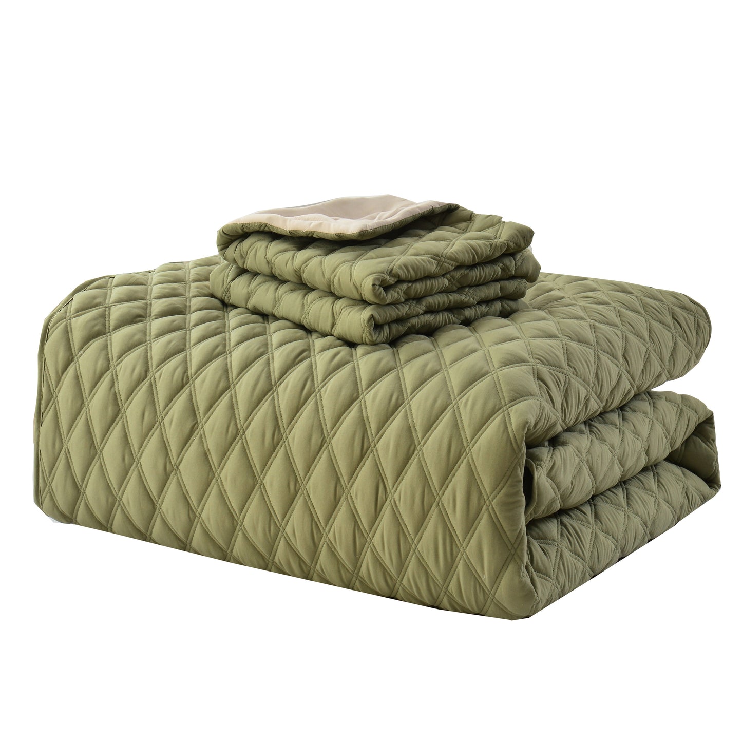 Elegant Comfort 3-Piece Diamond Quilted Reversible Bedspread Coverlet Set